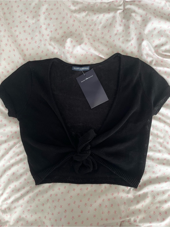 Brandy Melville Sweaters - Brandy Melville black soft knit bolero tie cardigan 🎀🎀